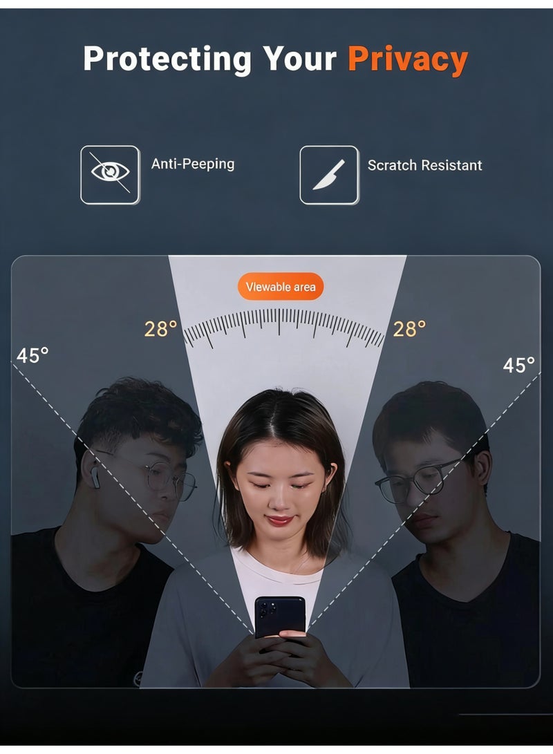 Nova future 2 Pieces Apple iPhone 17 Pro Max Privacy Screen Protector – Flexible Privacy Nano Ceramic, Anti-Peeping, Edge-to-Edge Coverage, High Transparency, Delicate Touch, Easy Installation - Image 5
